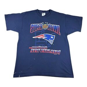 Vtg 1996 Pro Player New England Patriots NFL Road To Super Bowl T Shirt Large
